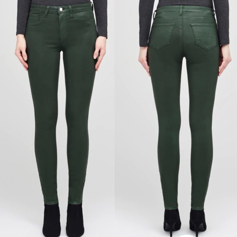 NWT L’AGENCE Dark Green High Rise Skinny Jeans Size 25 New